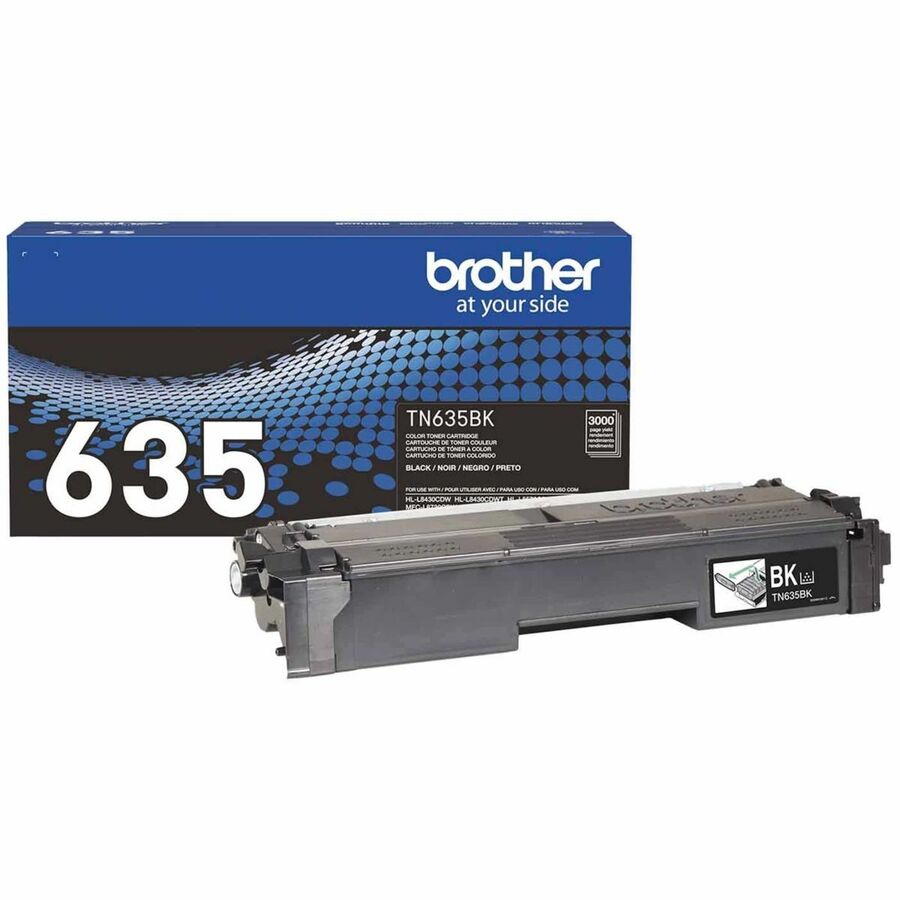 Brother TN635BK Original Standard Yield Laser Toner Cartridge - Black - 1 Each