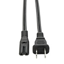 Eaton Tripp Lite Series 2-Slot Non-Polarized Replacement Power Cord, 1-15P to C7 - 10A, 120V, 18 AWG, 6 ft. (1.83 m), Black