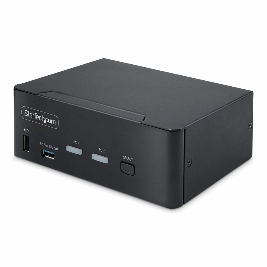 StarTech 2-Port Dual-Monitor DisplayPort 1.4 KVM Switch, 8K 60Hz / 4K 144Hz, 2x USB 10Gbps Ports, Hotkey Switching, TAA Compliant