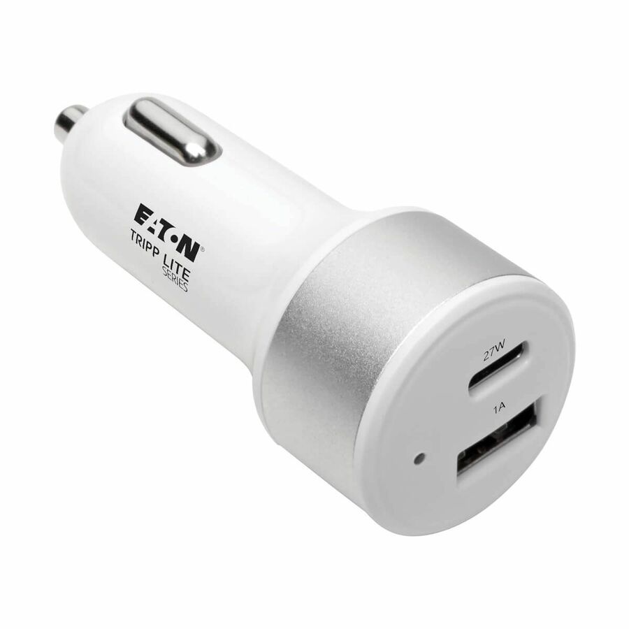 Eaton Tripp Lite Series Dual-Port USB Car Charger with PD Charging - USB Type C (27W) & USB Type A (5V 1A/5W), UL 2089