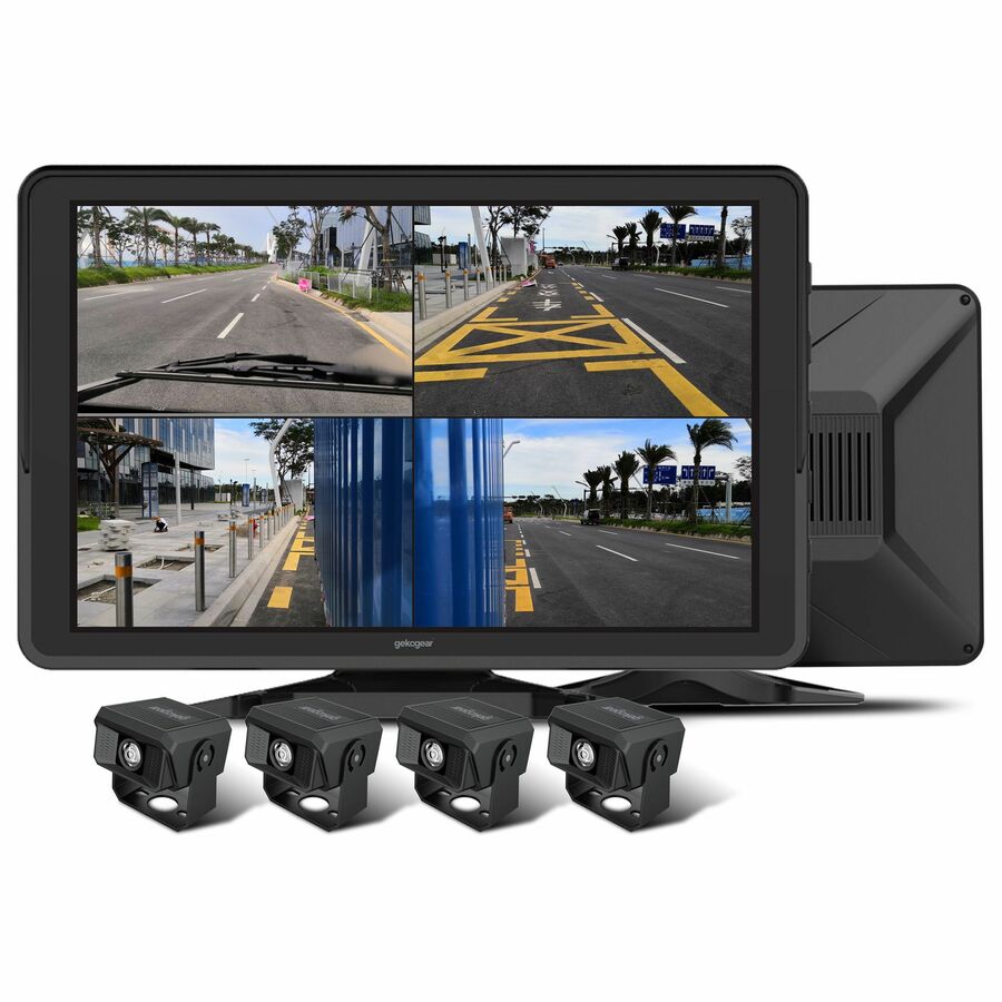 GekoGear Orbit T100 4 Channel 1080P Dash Cam For Trucks With a 10.1" IPS Screen