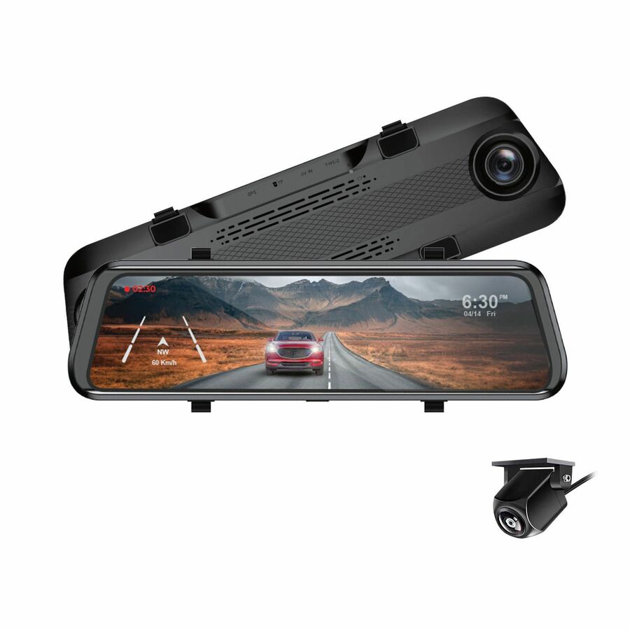 GekoGear Orbit D100 2 Channel 1080P Front / 1080P Rearview Mirror Dashcam