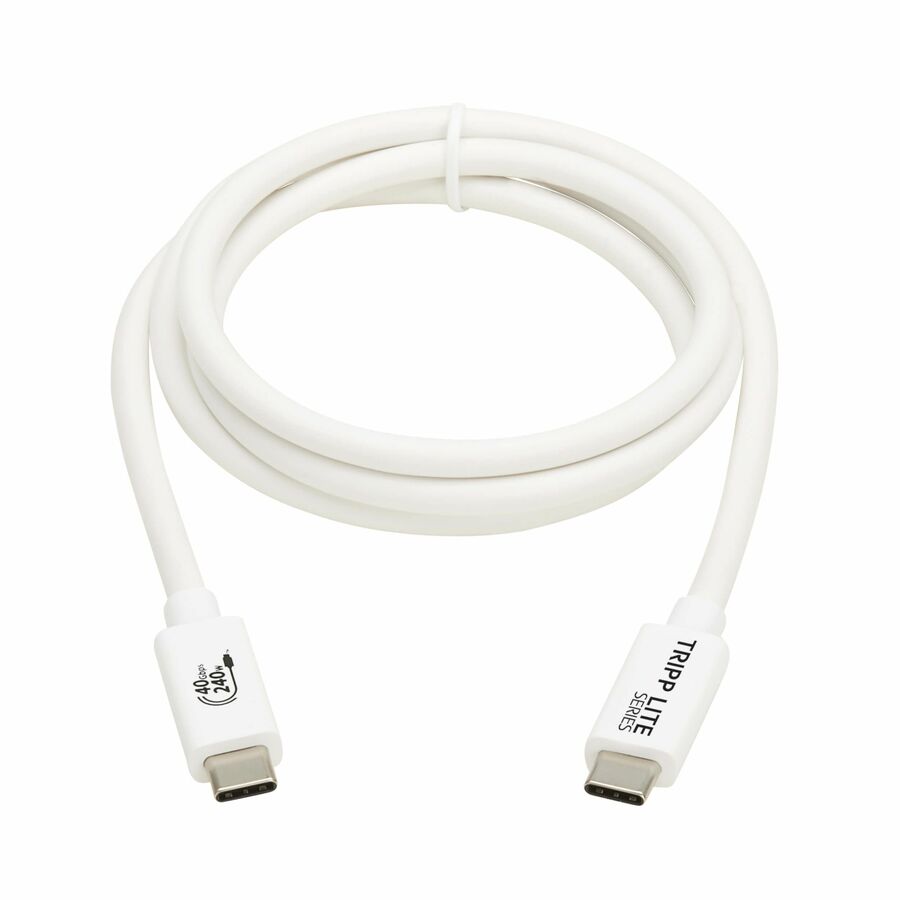 Eaton Tripp Lite Series USB4 40Gbps Cable (M/M) - USB-C, 8K 60 Hz, 240W PD Charging, White, 1 m (3.3 ft.)