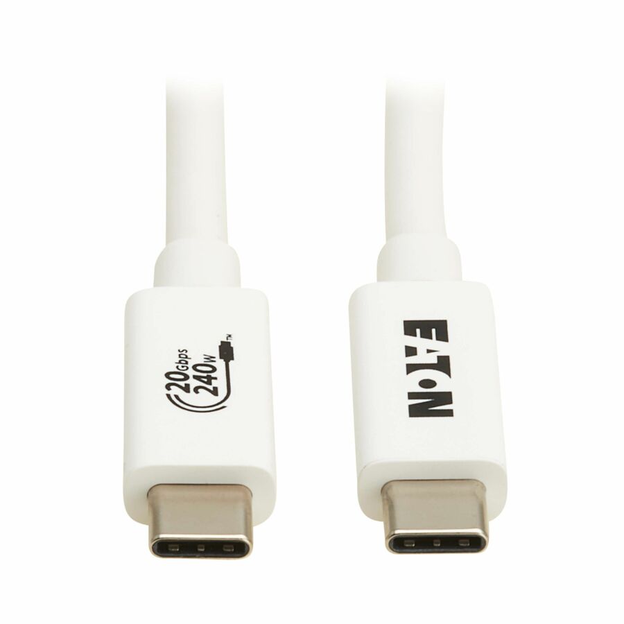 Eaton Tripp Lite Series USB4 20Gbps Cable (M/M) - USB-C, 4K 60 Hz, 240W PD Charging, White, 2 m (6.6 ft.)