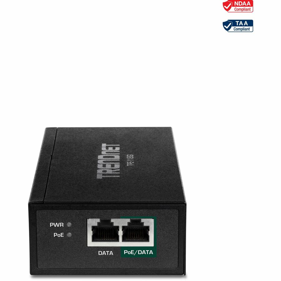 TRENDnet Gigabit PoE++ Injector, Convert A Non-PoE Port to A PoE++ Gigabit Port, PoE (15.4W), PoE+ (30W), Or PoE++ (95W), Up to 100m (328 ft), Integrated Power Supply, Black, TPE-119GI