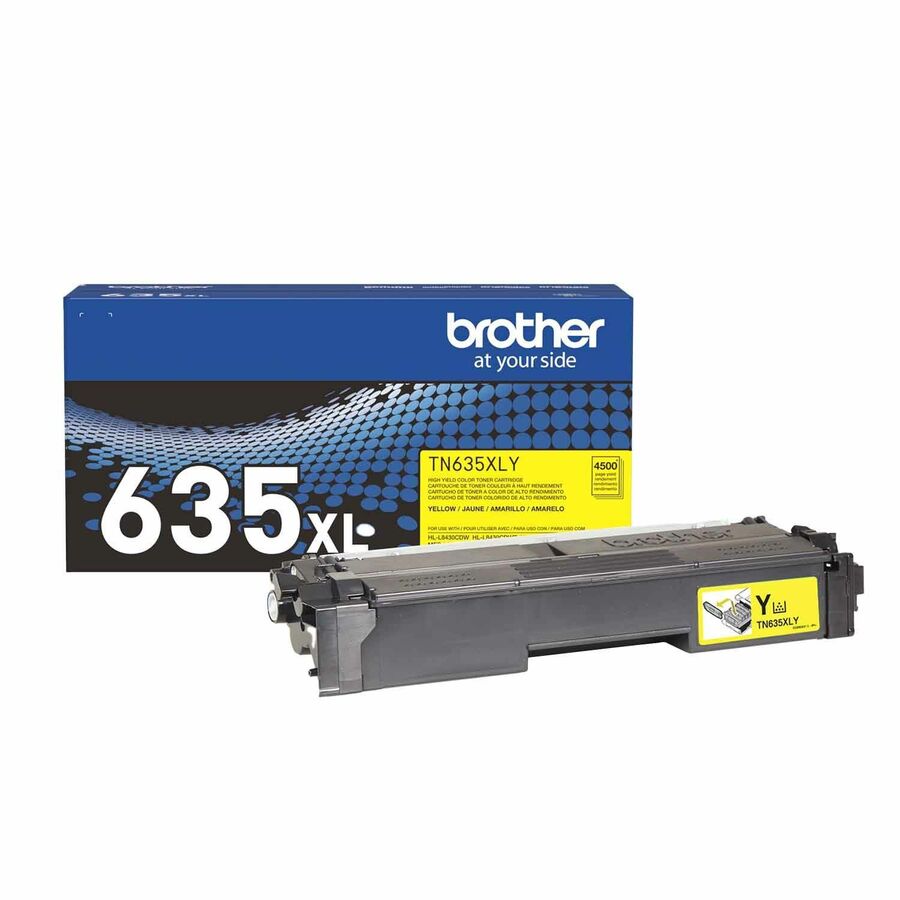 Brother TN635XLY Original High Yield Laser Toner Cartridge - Yellow - 1 Each