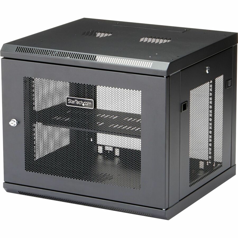 StarTech 4-Post 9U Wall Mount Network Cabinet, 19" Wall-Mounted Server Rack for Data / Computer Equipment, Small IT Rack Enclosure