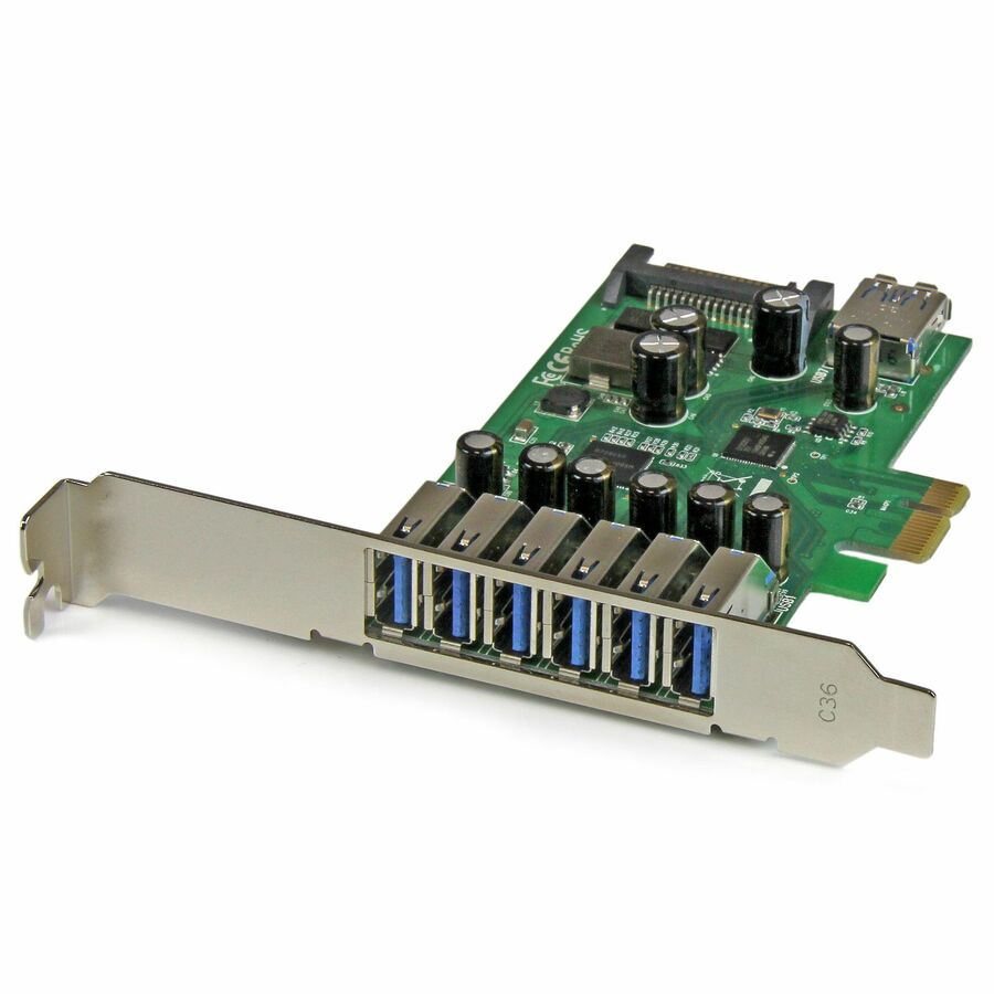 StarTech 7 Port PCI Express USB 3.0 Card, 5Gbps, Standard and Low-Profile Design, TAA