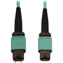 Tripp Lite by Eaton 40/100/400G Multimode 50/125 OM3 Fiber Optic Cable (12F MTP/MPO-PC M/F) LSZH Aqua 5 m (16.4 ft.)