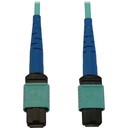 Tripp Lite by Eaton 40/100/400G Multimode 50/125 OM3 Fiber Optic Cable (24F MTP/MPO-PC F/F) LSZH Aqua 3 m (9.8 ft.)