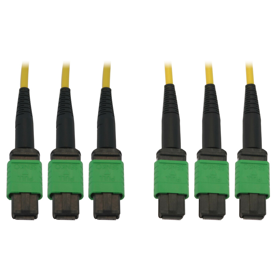 Eaton Tripp Lite Series 40/100G Singlemode 9/125 OS2 Fiber Optic Cable (3x8F MTP/MPO-APC F/F), LSZH, Yellow, 10 m (32.8 ft.)
