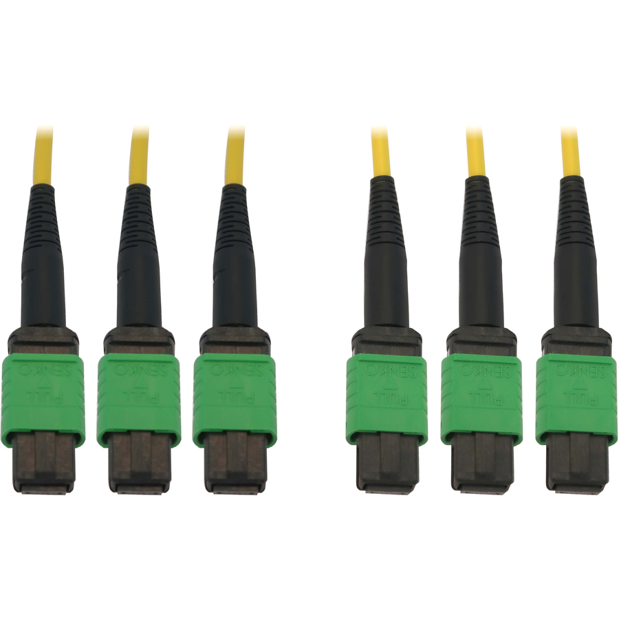 Eaton Tripp Lite Series 40/100G Singlemode 9/125 OS2 Fiber Optic Cable (3x8F MTP/MPO-APC F/F), LSZH, Yellow, 45 m (147 ft.)
