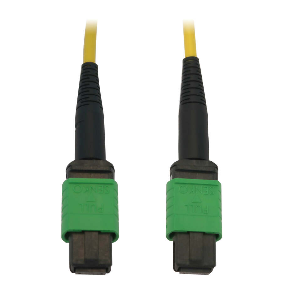 Eaton Tripp Lite Series 40/100G Singlemode 9/125 OS2 Fiber Optic Cable (12F MTP/MPO-APC F/F), LSZH, Yellow, 1 m (3.3 ft.)