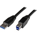 StarTech 5m 15 ft Active USB 3.0 (5Gbps) USB-A to USB-B Cable, M/M, USB A to B Cable, USB 3.2 Gen 1, TAA