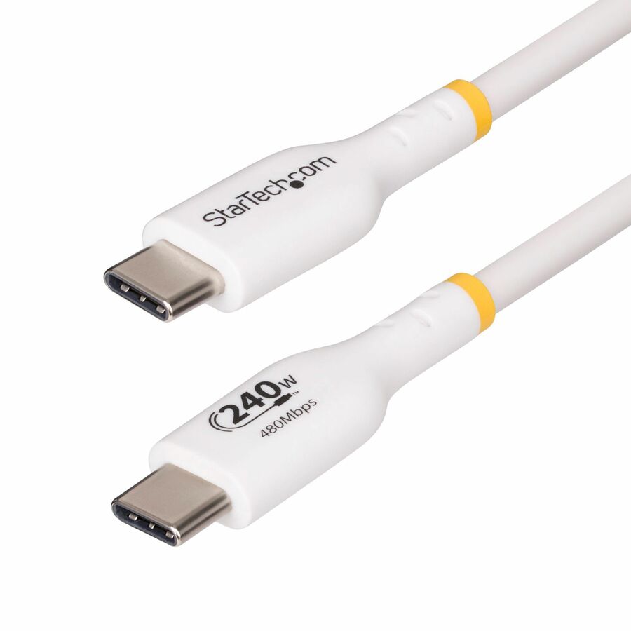 StarTech 13ft White USB-C Charging Cable, USB-IF Certified USB C Cable, 240W PD EPR, USB 2.0 Type-C Laptop Charger Cord, TPE Jacket