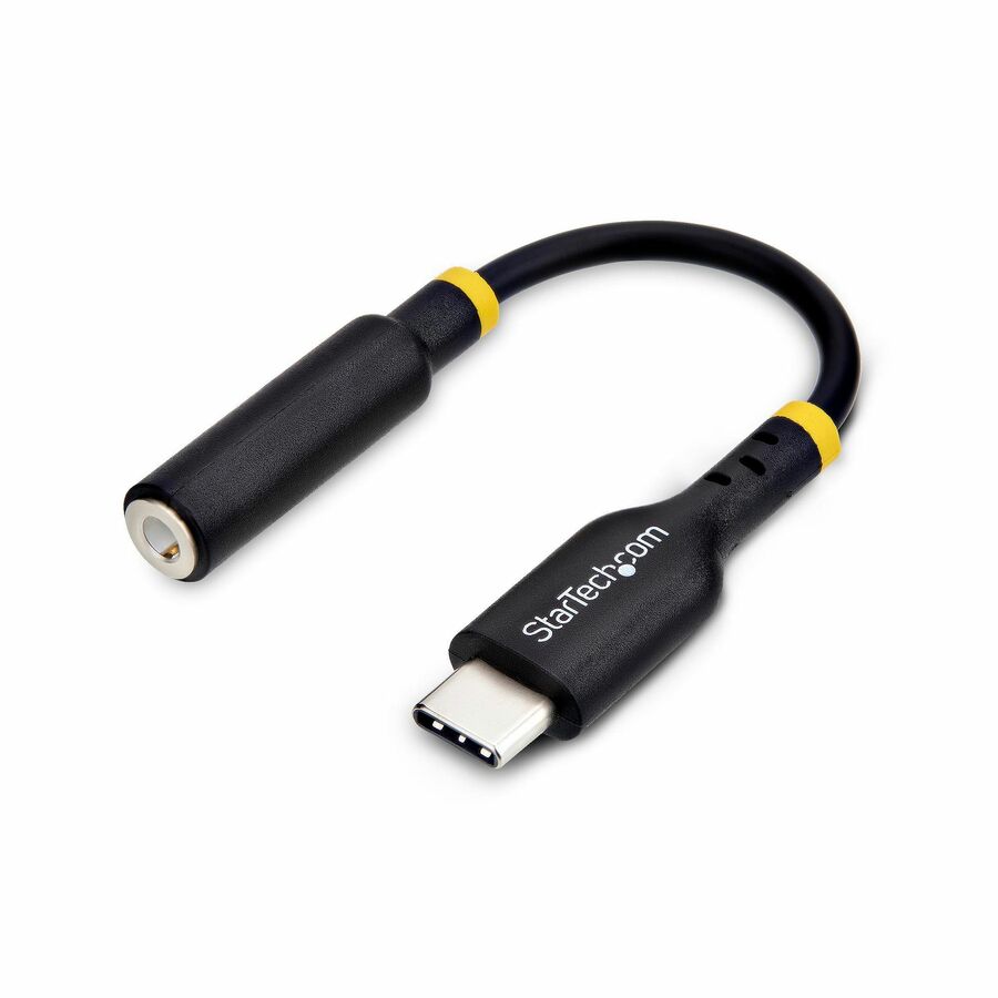 StarTech 5in (12.7cm) USB-C Audio Adapter to 3.5mm Headphone/Headset Jack, USB Type-C Aux Dongle, 32-bit DAC, For Laptop/Phone/Tablet