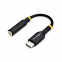 StarTech 5in (12.7cm) USB-C Audio Adapter to 3.5mm Headphone/Headset Jack, USB Type-C Aux Dongle, 32-bit DAC, For Laptop/Phone/Tablet