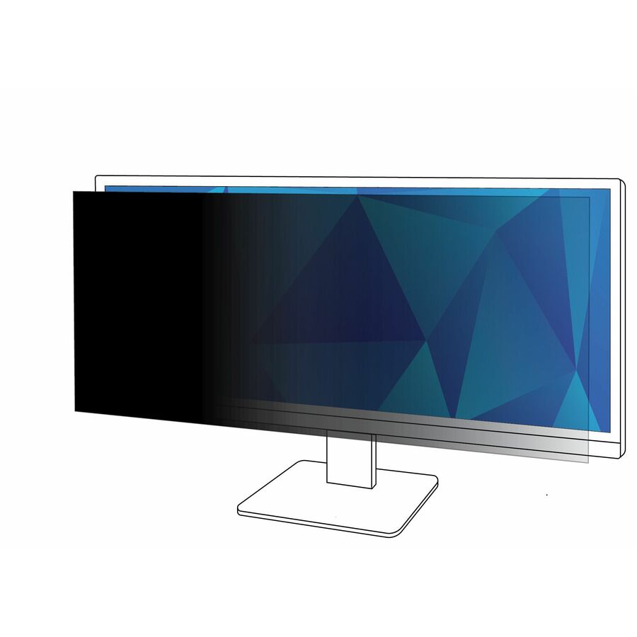 3M Privacy Filter for 38in Monitor, 21:9, PF380W2B Black, Matte