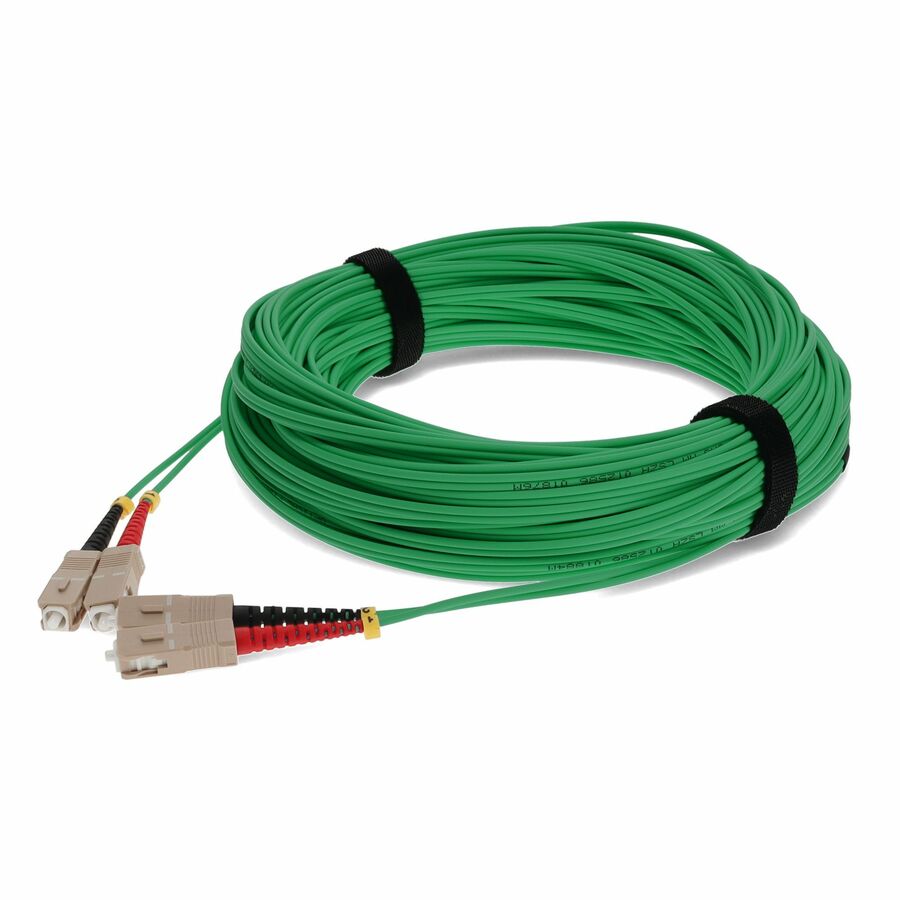 AddOn 30m SC to SC Green OM4 Duplex OFNR (Riser-Rated) Fiber Patch Cable