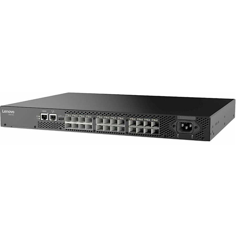 Lenovo ThinkSystem DB610S, ENT Bundle, 24 ports licensed, 24x 16Gb SWL SFPs, 1 PS, Rail Kit, Lifetime Warranty Support