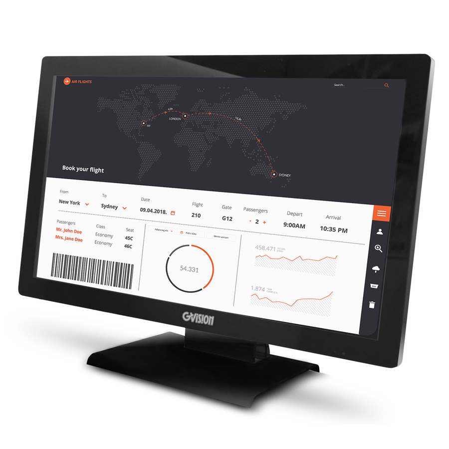GVision D22ZD-AV-45PT 22" Class LCD Touchscreen Monitor - 16:9 - TAA Compliant