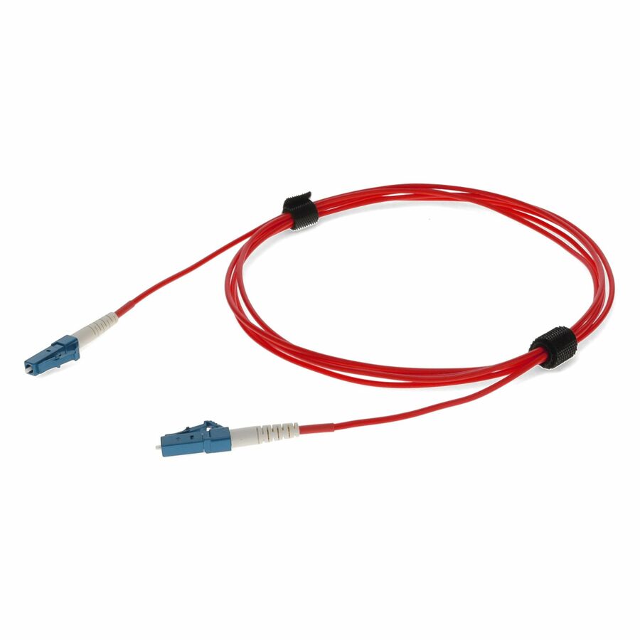AddOn 2m LC to LC Red OS2 Simplex OFNR (Riser-Rated) SMF Fiber Patch Cable