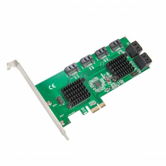 SYBA Multimedia 8 Port SATA III to PCIe 3.0 x1 Non-RAID Expansion Card SD-PEX40163