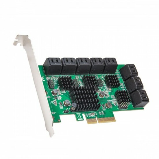 SYBA Multimedia 16 Port SATA III PCIe x4 (x2 Bandwidth) Non-RAID Expansion Card SD-PEX40164