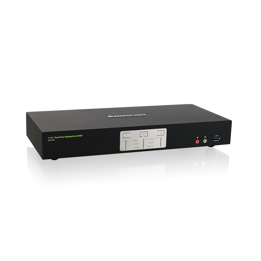 IOGEAR 2-Port 4K Dual View DisplayPort KVMP Switch with USB 3.0 Hub and Audio