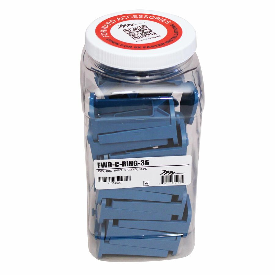 Middle Atlantic Forward C Style Ring Cable Management - C Shaped - 36 Pack