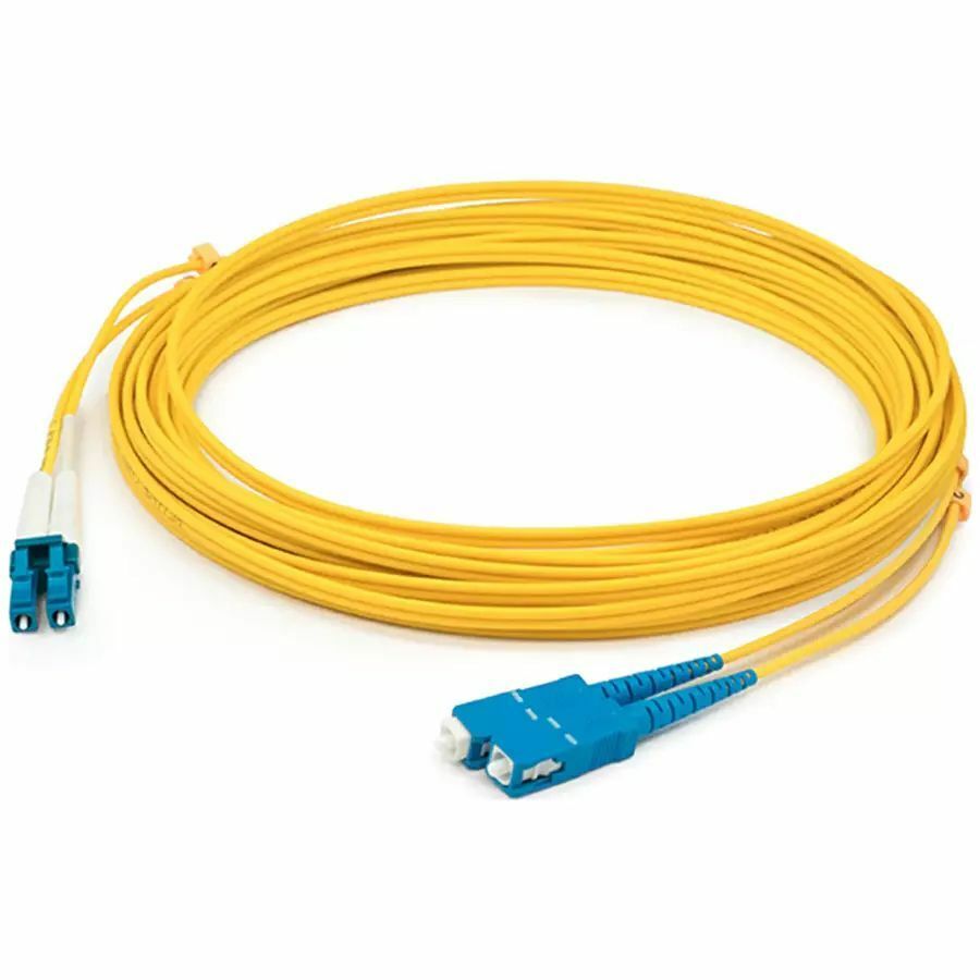AddOn 5m SC to LC Yellow OM4 Duplex OFNR (Riser-Rated) Fiber Patch Cable