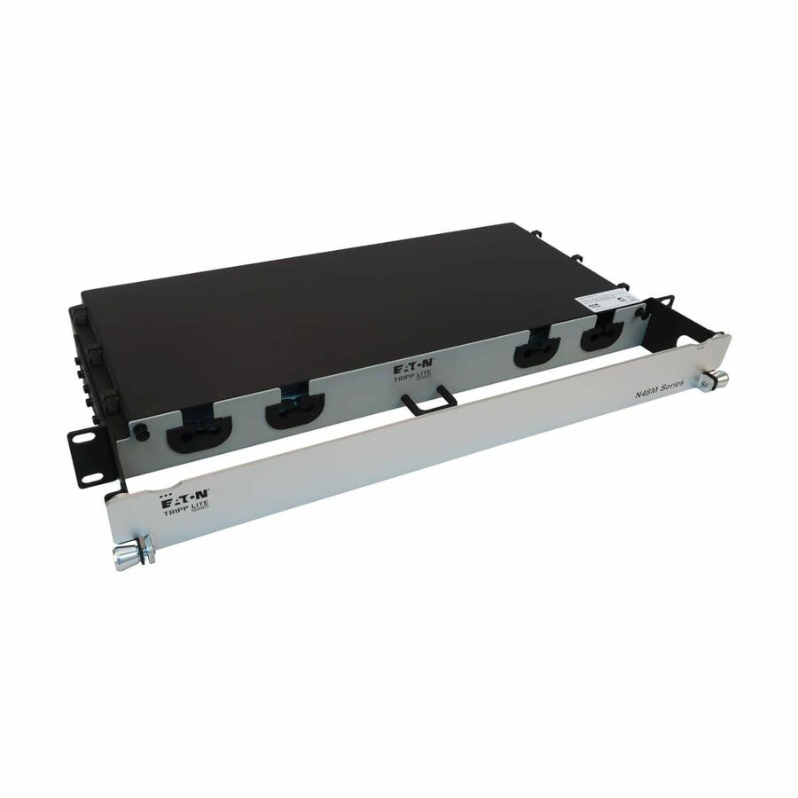 Eaton Tripp Lite Series Preloaded Fiber Panel, 1U - 2x (12F MTP/MPO-PC to 4x LC Duplex F/M) 8F Trunk Cables, OM4 Multimode, 20 m (65.6 ft.)