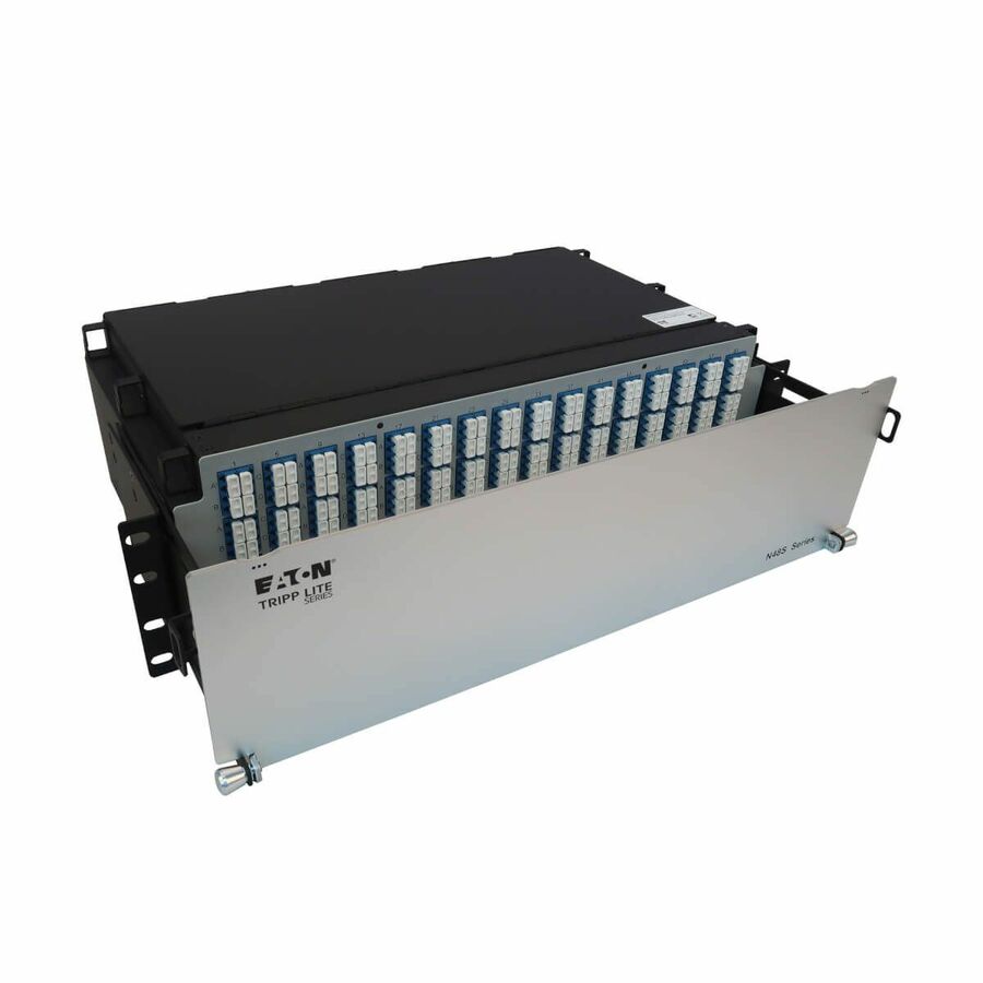 Eaton Tripp Lite Series Preloaded Fiber Patch Panel, 3U - 64x (12F MTP/MPO-APC to 4x LC Duplex F/F) 8F Trunk Cables, OS2 Singlemode, 3 m (9.8 ft.)