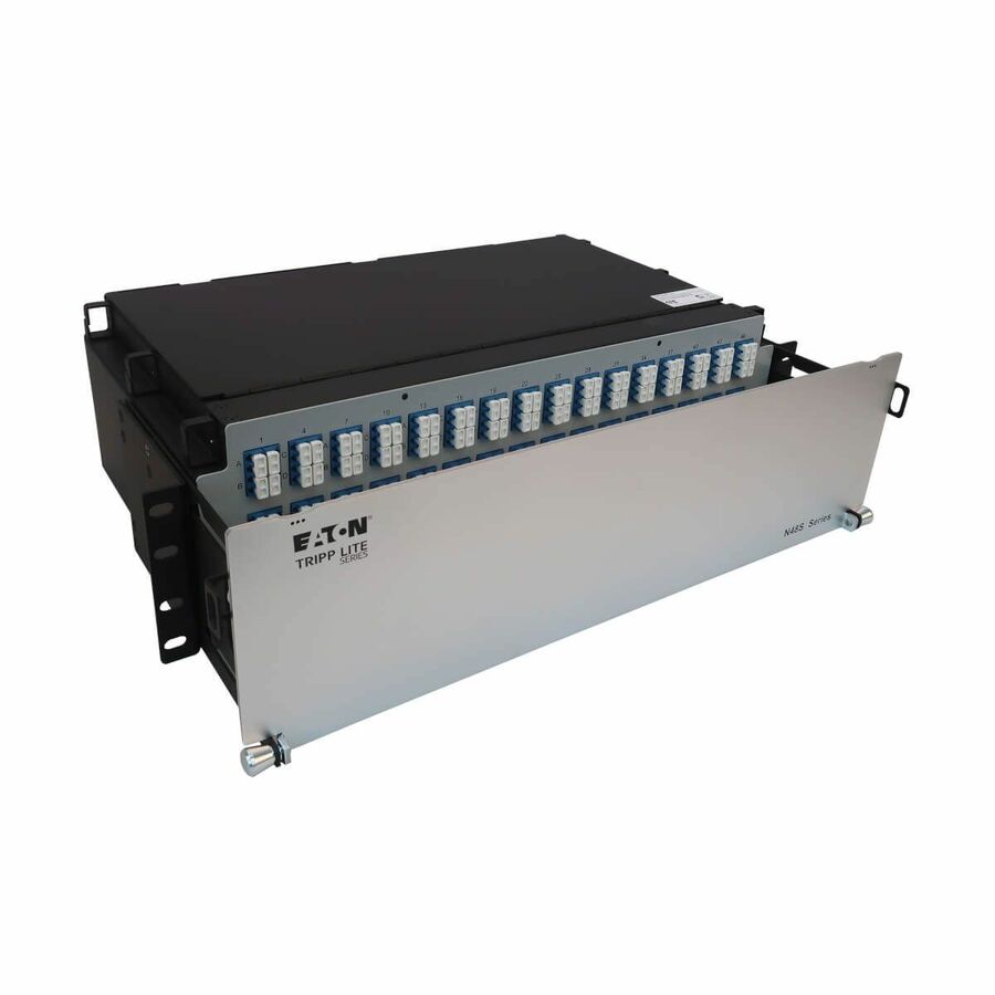 Eaton Tripp Lite Series Preloaded Fiber Patch Panel, 3U - 48x (12F MTP/MPO-APC to 4x LC Duplex F/F) 8F Trunk Cables, OS2 Singlemode, 5 m (16.4 ft.)
