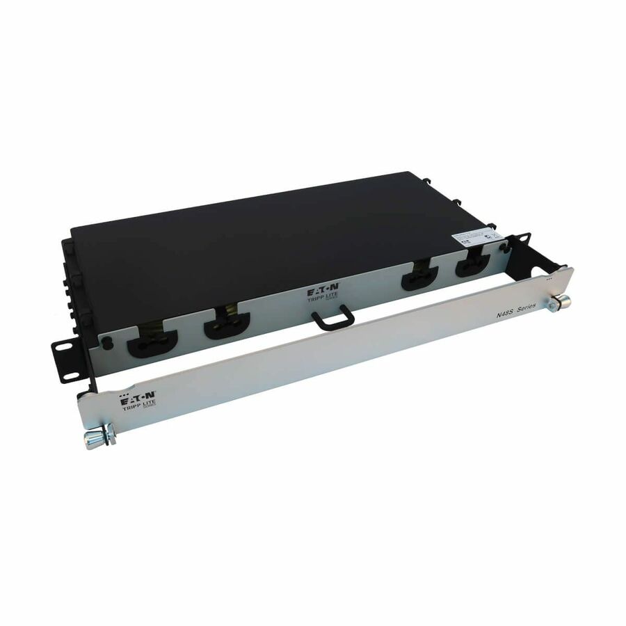 Eaton Tripp Lite Series Preloaded Fiber Panel, 1U - 2x (24F MTP/MPO-APC to 12x LC Duplex F/M) 24F Trunk Cables, OS2 Singlemode, 20 m (65.6 ft.)