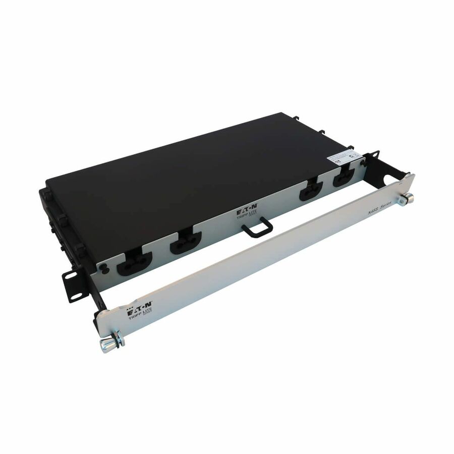 Eaton Tripp Lite Series Preloaded Fiber Panel, 1U - 2x (24F MTP/MPO-APC to 12x LC Duplex F/M) 24F Trunk Cables, OS2 Singlemode, 10 m (32.8 ft.)