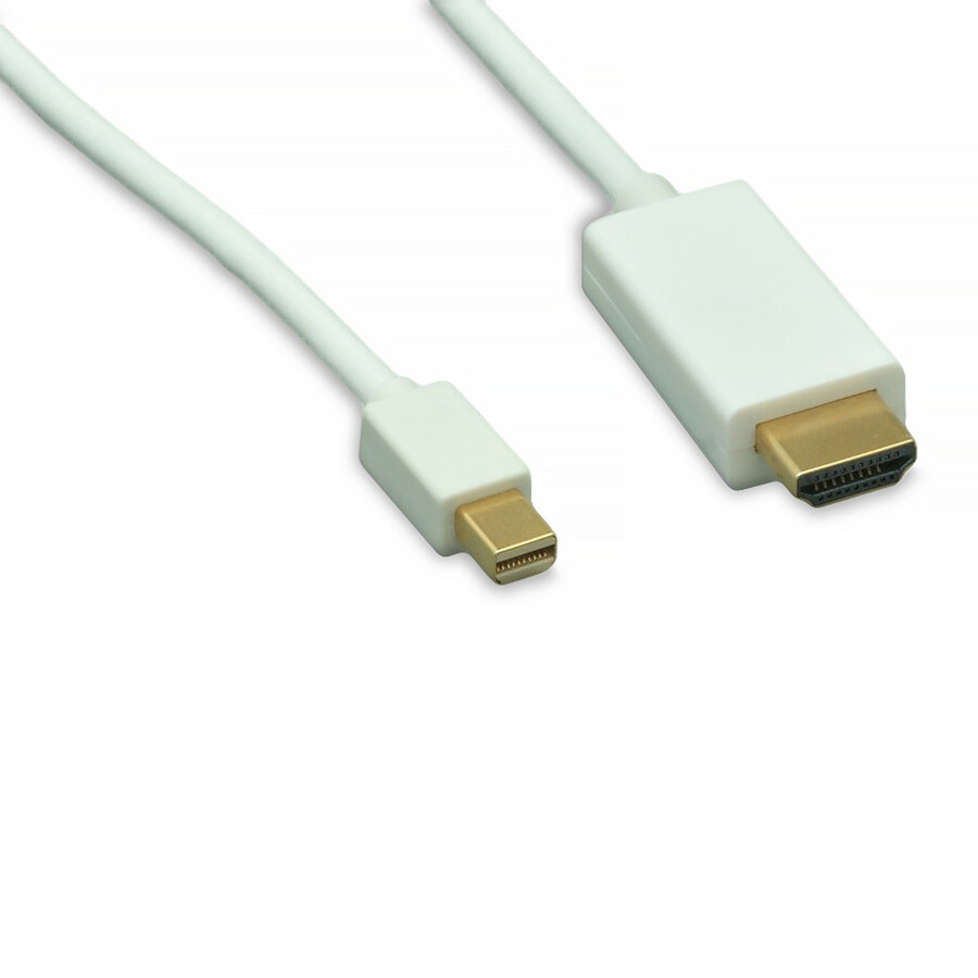 ENET HDMI Male to Mini DisplayPort Male 32 AWG White Cable 10FT
