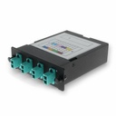 AddOn 4-Bay Cassette 12-Fiber MPO In, 4 LC Duplex Out, Multi-mode Duplex OM4