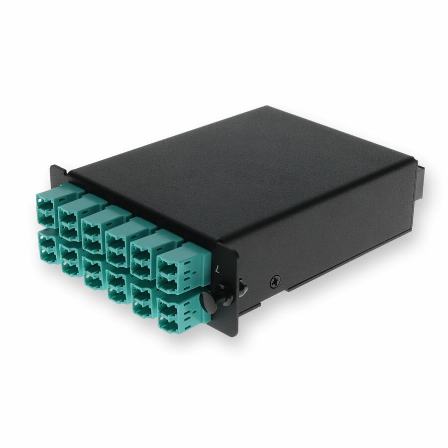 AddOn 4-Bay Cassette 3x 12-Fiber MPO In, 12 LC Duplex Out, Multi-mode Duplex OM4