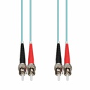 AddOn 5m ST to ST Aqua OM4 Duplex OFNR (Riser-Rated) TAA MMF (Multi Mode) Fiber Patch Cable, 50/125
