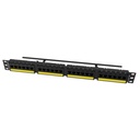 Ortronics Category 6A TechChoice Flat Patch Panel 24 Port 2RU Black