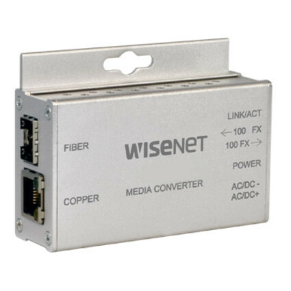 Wisenet Mini 1000M Multi-Rate Media Converter with PoE+ Output