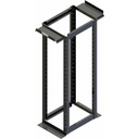 Ortronics MM20 4-Post Rack, 30" , 7 ft, 45 RU, Fixed Taped Rails, Black