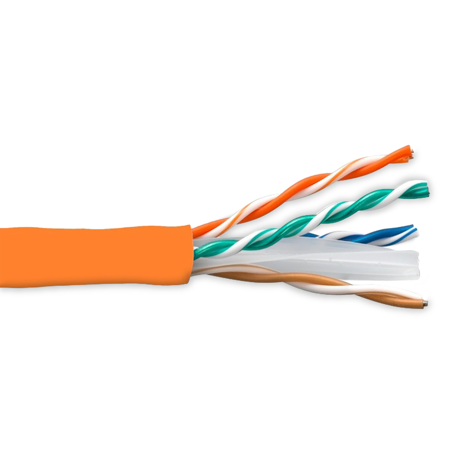 ENET CAT6 REEL 4pr Shielded Solid PVC UTP 24 AWG - Orange 1000FT