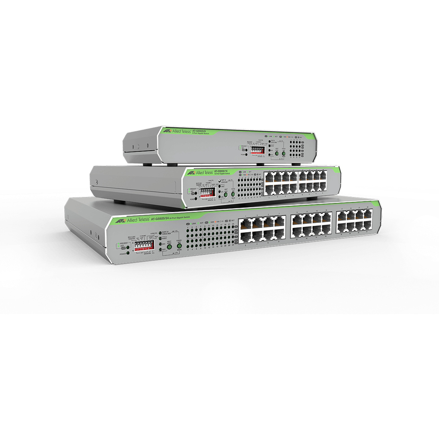 Allied Telesis 8-port 10/100/1000T POE+ Unmanaged Switch with Internal PSU