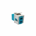Ortronics 1-LC (2 Fibers) Fiber Keystone Module, Aqua Adapter, Fog White Housing