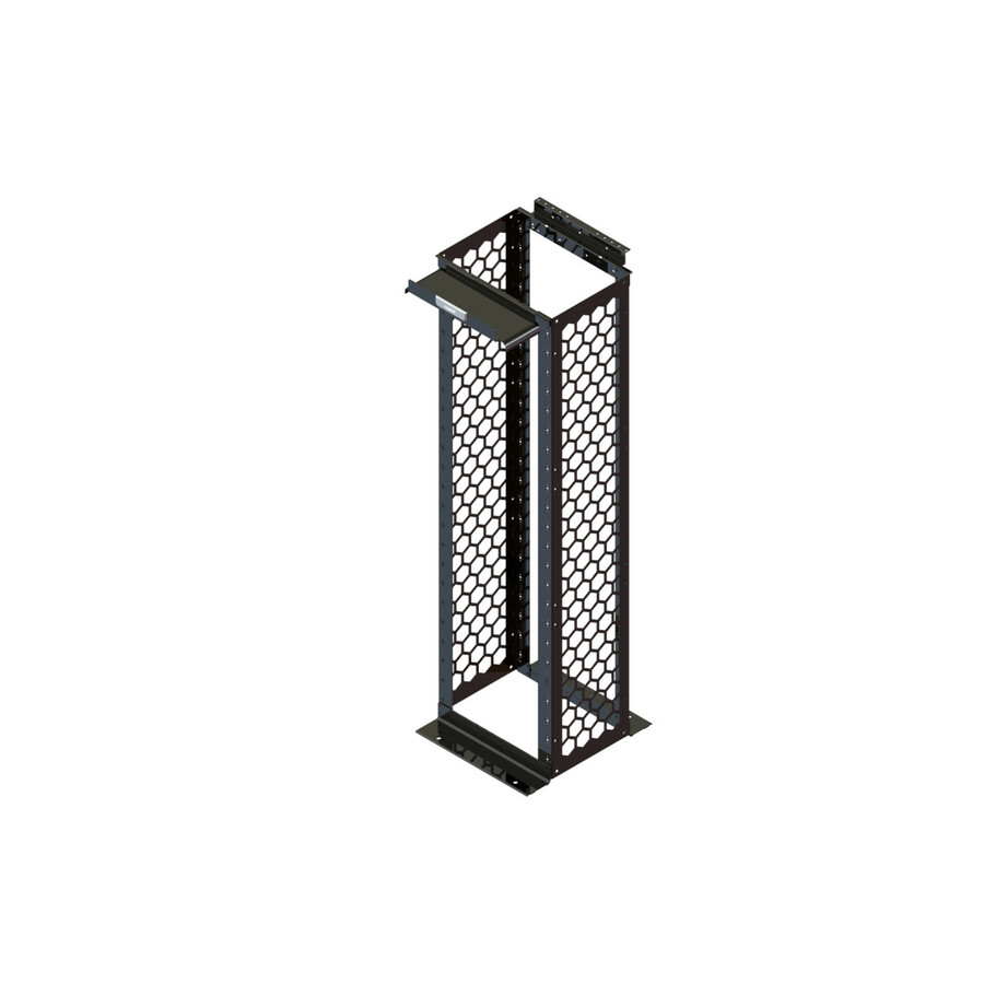 Ortronics MM20 Channel Rack, 16.25" Deep, 7 ft, 45 RU, Tapped, Black