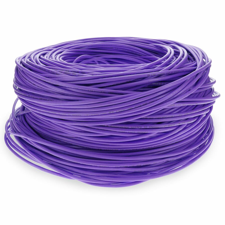 AddOn 1000ft Non-Terminated Purple CAT6 Shielded Plenum-Rated Solid Bulk Cable CAT 6