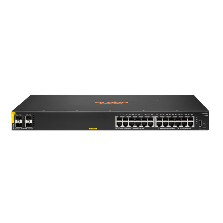 HPE 6100 24G Class4 PoE 4SFP+ 370W Switch