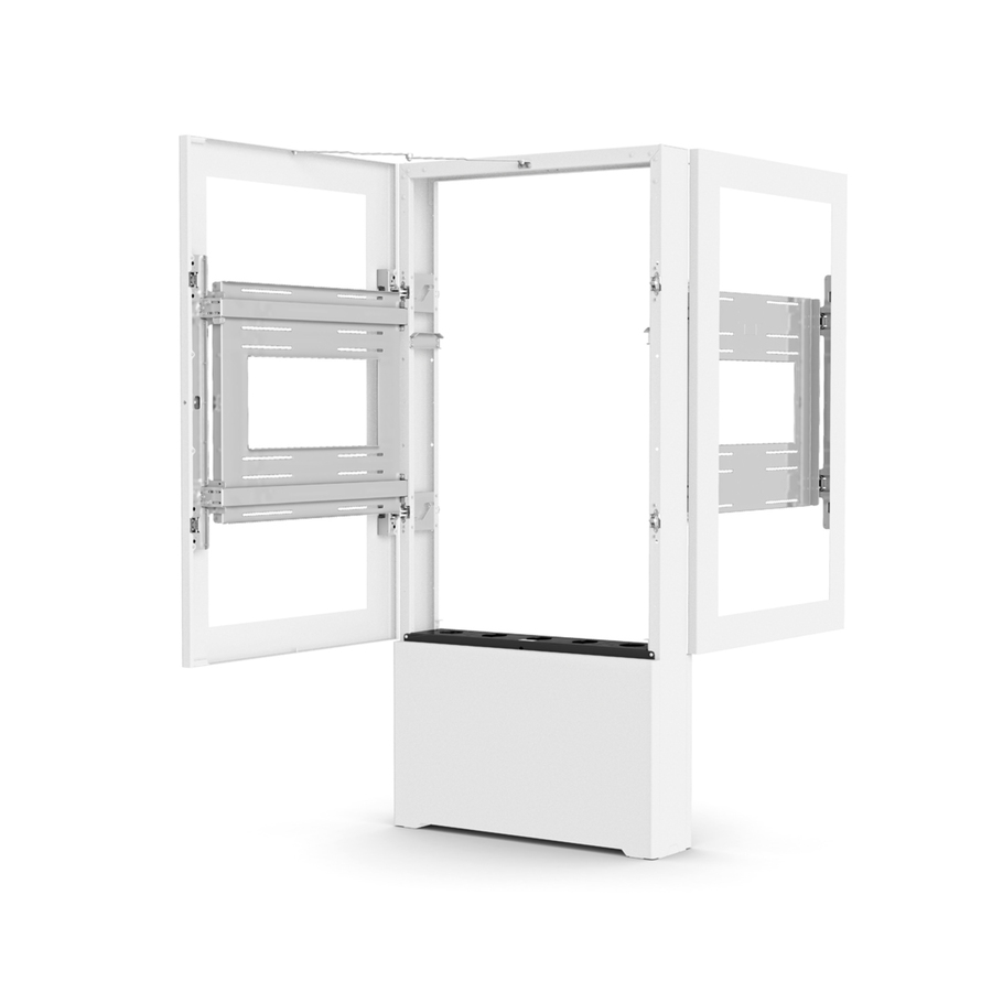 Chief Impact 55 Inch Portrait Floor Mounted Back-to-Back Kiosk Display Mount - White